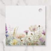 ウェディングシャワーのお礼をカスタマイズ ワイルドフラワー フェイバータグ (裏面)