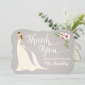 ウェディングシャワーのお礼カード - ストロベリー ブロンド サンキューカード (スタンド正面)