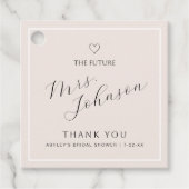ウェディングシャワーのお礼タグ | 未来のMrs. ありがとう フェイバータグ (正面)