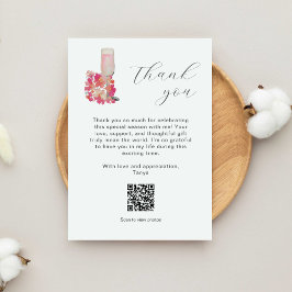 ウェディングシャワーのお礼 ペタル プロセッコ QRコード サンキューカード
