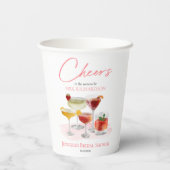  ウェディングシャワーのお祝いに｜水彩 Cocktail ブライダルシャワーカップ  紙コップ (裏面)