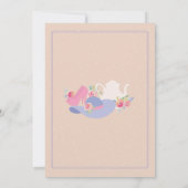 ウェディングシャワーのお茶のハットと靴の独身パーティー 招待状 (裏面)