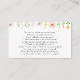 ウェディングシャワーのお金リクエストカード エンクロージャーカード