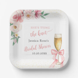ウェディングシャワーのために特別にデザインされた「結婚する花嫁のブライダルシャワー」 ペーパープレート