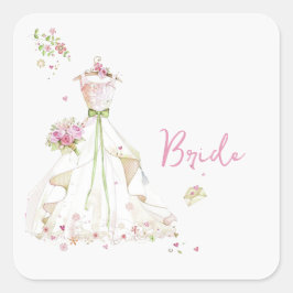 ウェディングシャワーのためのウェディングドレス スクエアシール
