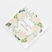 ウェディングシャワーのためのウォーターカラーアート フローラル アイボリー ローズ (コーナー)