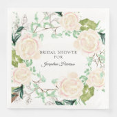 ウェディングシャワーのためのウォーターカラーアート フローラル アイボリー ローズ (正面)