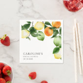 ウェディングシャワーのためのオレンジ・水彩シリーズ スタンダードカクテルナプキン (インサイチュ)