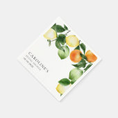 ウェディングシャワーのためのオレンジ・水彩シリーズ スタンダードカクテルナプキン (角)