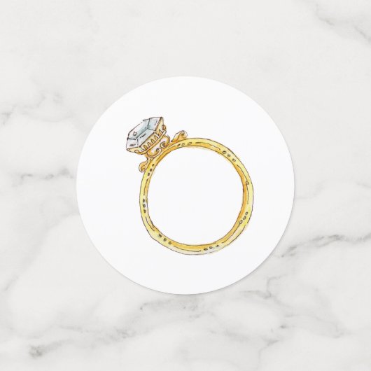 ウェディングシャワーのためのオーダーメイドの婚約指輪 コンフェッティ (スモール正面)