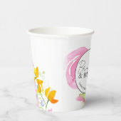ウェディングシャワーのためのオーダーメイドの花柄紙コップ 紙コップ (右)