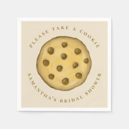 ウェディングシャワーのためのキュートで不思議なチョコレートチップクッキー スタンダードカクテルナプキン