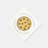 ウェディングシャワーのためのキュートで不思議なチョコレートチップクッキー スタンダードカクテルナプキン (角)