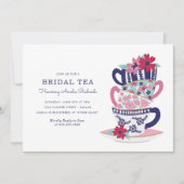 ウェディングシャワーのためのティーカップ 招待状 (正面)