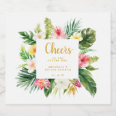 ウェディングシャワーのためのトロピカルビールボトルラベル ビールラベル (シングルラベル)