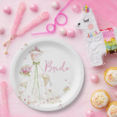 ウェディングシャワーのためのドレス ペーパープレート (パーティー)