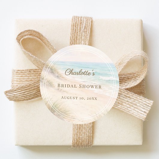 ウェディングシャワーのためのビーチ　沿岸　エレガント ラウンドシール