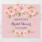 ウェディングシャワーのためのブッシュピンクの花の名前 スパークリングワインラベル (シングルラベル)