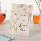 ウェディングシャワーのためのポップなブランチのゲストブックサイン 台座サイン (インサイチュ)