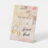ウェディングシャワーのためのポップなブランチのゲストブックサイン 台座サイン (正面)