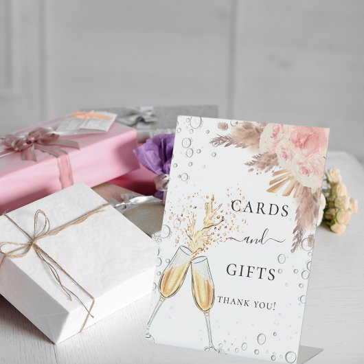 ウェディングシャワーのためのポップなブランチカードギフトサイン 台座サイン