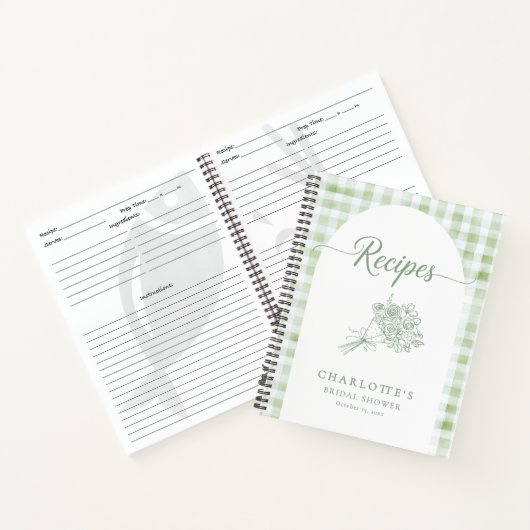 ウェディングシャワーのためのレシピブック ノートブック (内部)