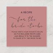 ウェディングシャワーのための封入カード「レシピ」 エンクロージャーカード (正面)