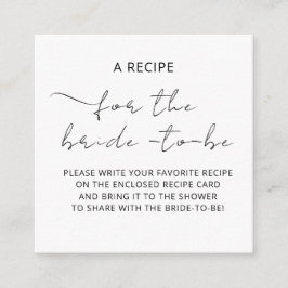 ウェディングシャワーのための封入カード「レシピ」 エンクロージャーカード