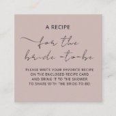 ウェディングシャワーのための封入カード「レシピ」 エンクロージャーカード (正面)