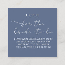 ウェディングシャワーのための封入カード「レシピ」 エンクロージャーカード