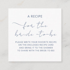 ウェディングシャワーのための封入カード「レシピ」 エンクロージャーカード