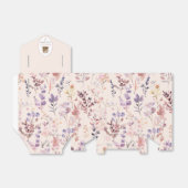 ウェディングシャワーのための水彩のワイルドフラワーと本のスタック フェイバーボックス (折り畳みなし)