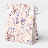 ウェディングシャワーのための水彩のワイルドフラワーと本のスタック フェイバーボックス (裏面サイド)