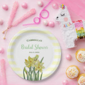 ウェディングシャワーのための水彩画の水仙のイラスト ペーパープレート (パーティー)