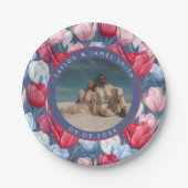 ウェディングシャワーのための美しいチューリッププレート ペーパープレート (正面)