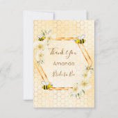 ウェディングシャワーのための蜂蜜の巣の花のカード サンキューカード (正面)
