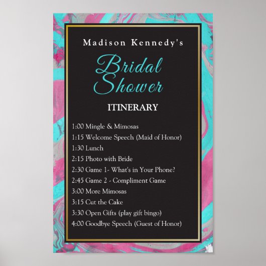 ウェディングシャワーのイベント ティール ファン ポスター (正面)