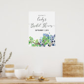 ウェディングシャワーのウェルカムサイン - ロマンティックフォレスト ポスター (キッチン)