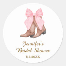 ウェディングシャワーのカウガールブーツにリボン付きのウエスタン風