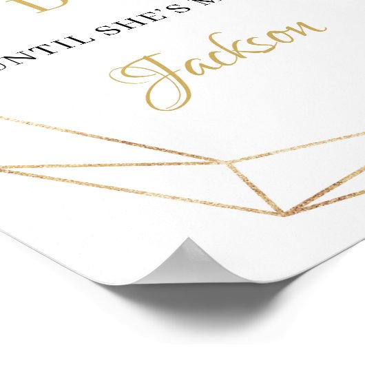 ウェディングシャワーのカウントダウン看板 緑のユーカリ ボホ ポスター (角)