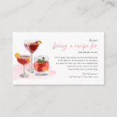 ウェディングシャワーのカクテルレシピリクエストカード エンクロージャーカード (正面)