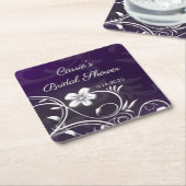 ウェディングシャワーのカスタムパーティコースター スクエアペーパーコースター (アングル)