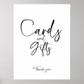 ウェディングシャワーのカードとギフトのサイン ポスター (正面)