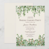 ウェディングシャワーのガーデンパーティー　ユーカリの葉 招待状 (正面/裏面)