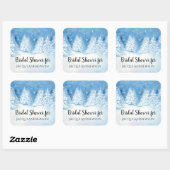 ウェディングシャワーのギフトシール 冬の雪 落ちる木 スクエアシール (シート)