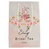 ウェディングシャワーのギフトバッグ - ティーパーティーのテーマ ミディアムペーパーバッグ (裏面)