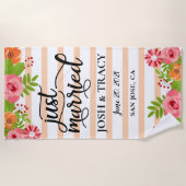 ウェディングシャワーのギフト, 結婚式記念のハネムーンギフト ビーチタオル (正面)