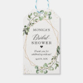ウェディングシャワーのグリーンインテリア ユーカリ ゴールドフレーム ギフトタグ (正面)