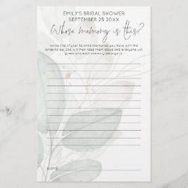 ウェディングシャワーのゲーム　思い出の色付きの葉