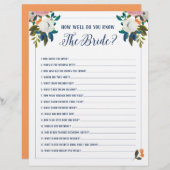 ウェディングシャワーのゲーム　花嫁ってどんな人？ (正面/裏面)